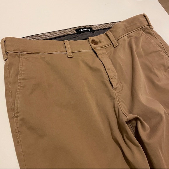 Men’s Express Khaki stretch skinny chinos Size 32x32 - Picture 2 of 8